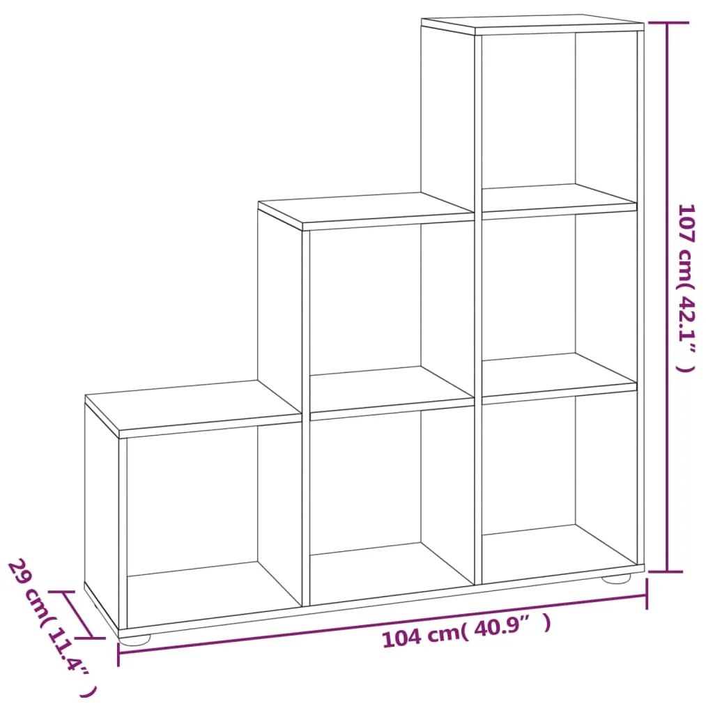 Estante em escada derivados de madeira 107 cm branco brilhante