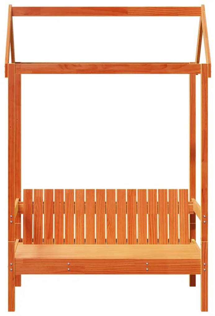 Banco com telhado 117,5x70x176,5 cm pinho maciço castanho-mel