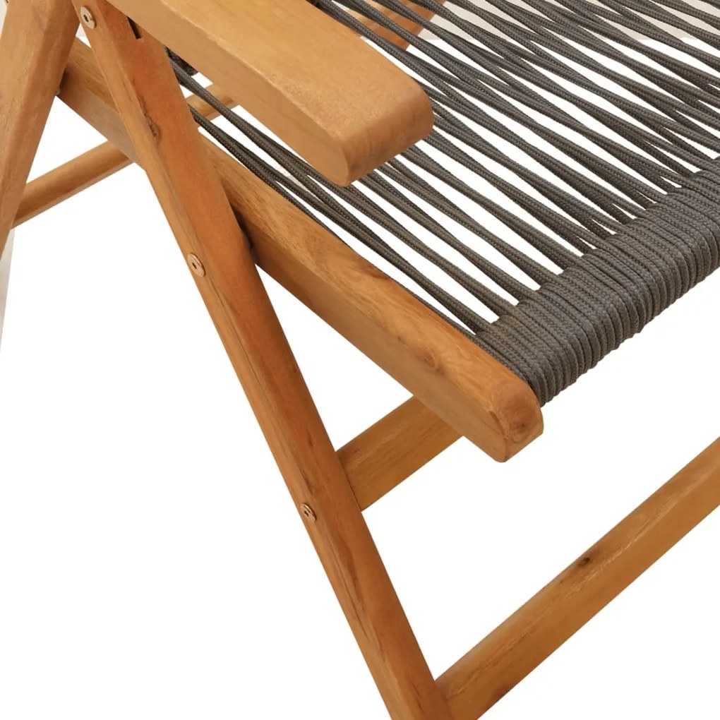 Cadeiras jardim reclináveis 4pcs madeira de acácia maciça cinza