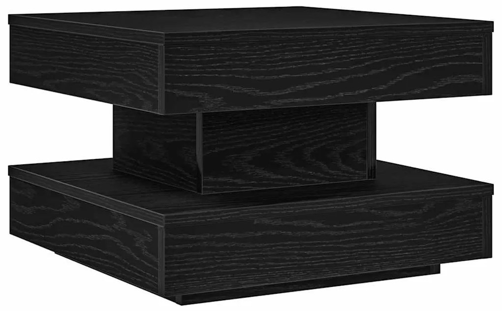 Mesa de centro rotativa a 360 graus 50x50x34,5 cm preto
