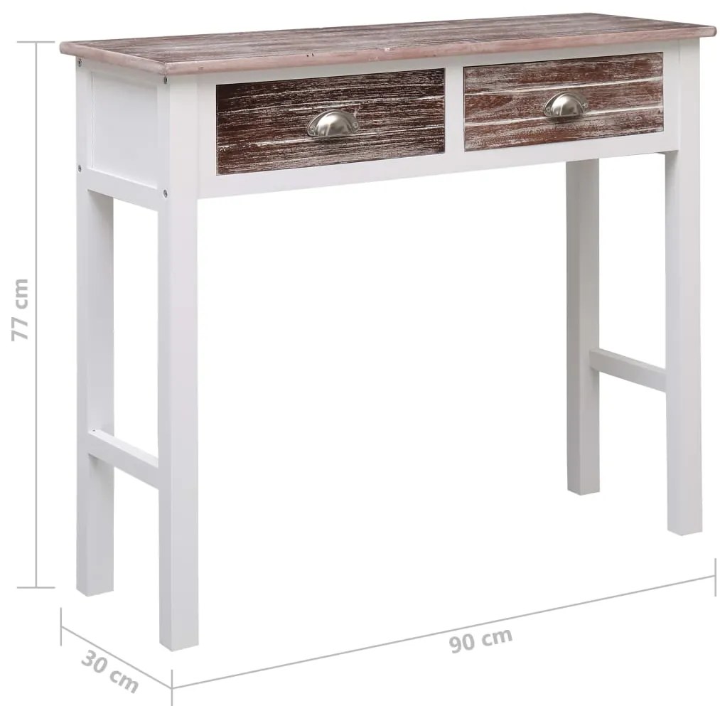 Mesa consola 90x30x77 cm madeira castanho