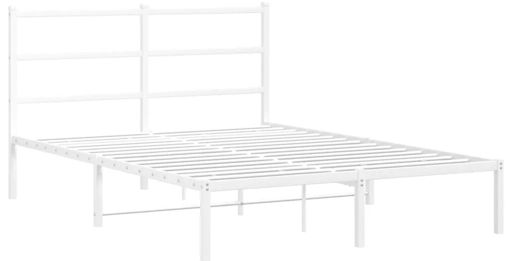Estrutura de cama com cabeceira 140x200 cm metal branco