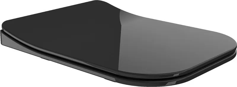 Mexen Teo assento de sanita de queda suave slim, duroplast, preto brilhante - 39851085