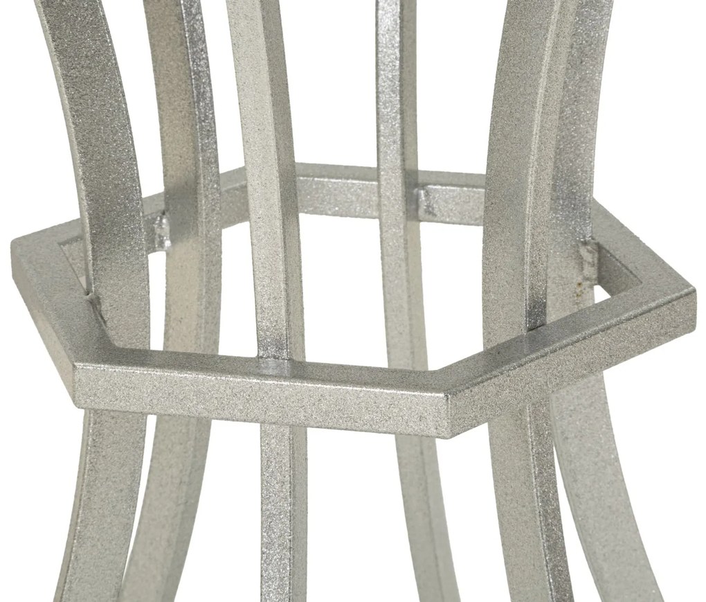 MESA DE APOIO ISTANBUL Ø 56X68 CM PRATA E BRANCO