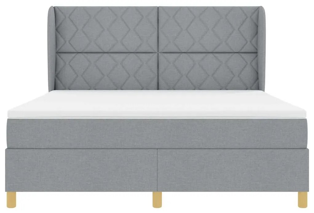 Cama Box Spring com Colchão vidaXL Cinza Claro 180x200 cm Tecido