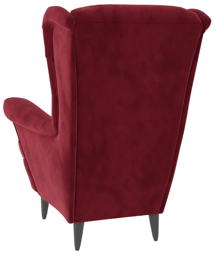 Poltrona em veludo vermelho tinto