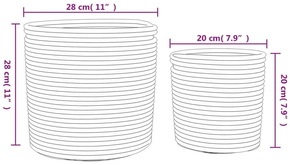 Cestos de arrumação 2 pcs algodão branco e preto