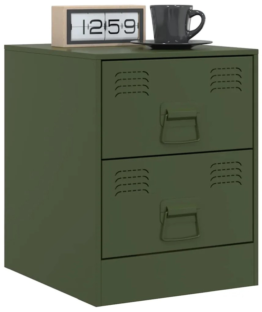 Mesa de cabeceira 34,5x39x44 cm aço verde