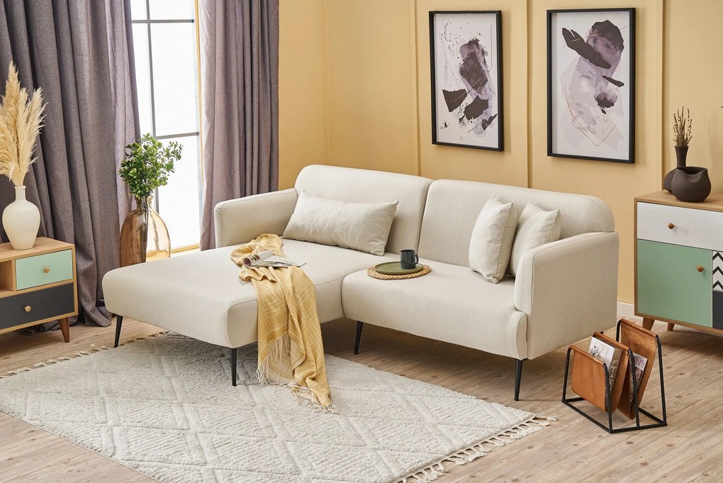 Sofá de Canto Revos – Creme – 250 x 86 x 100 cm
