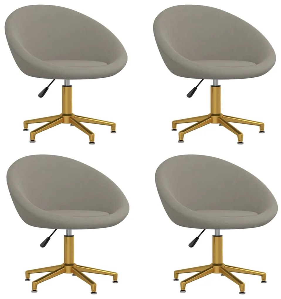 vidaXL Cadeiras de jantar 4 pcs veludo cinzento-claro