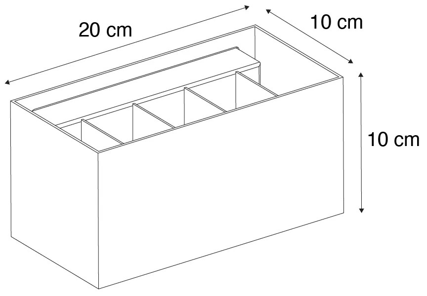 Candeeiro de parede moderno preto retangular 2 luzes - Edwin