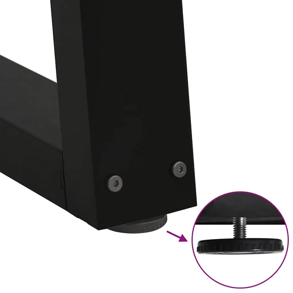 Pernas para mesa de jantar em V 3 peças, preto, 90x(72-73,3) cm, aço