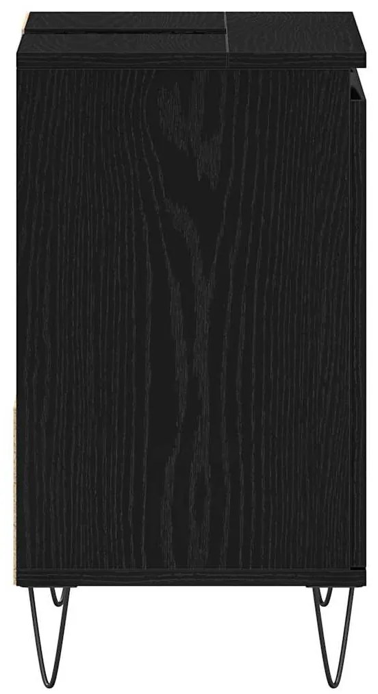 Armário para Lavabo vidaXL Preto Carvalho 65x33x60 cm Madeira Ingeneri