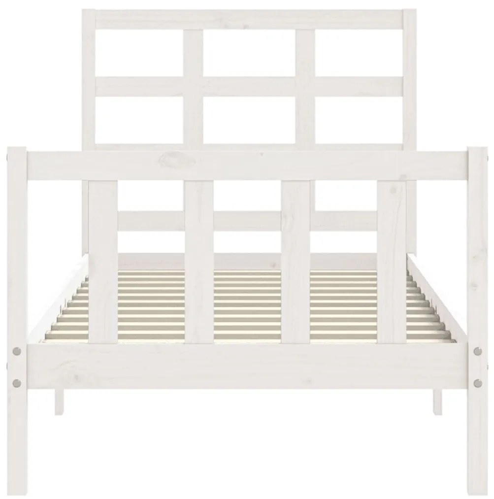 Cama sem colchão 100x200 cm madeira de pinho maciça branco