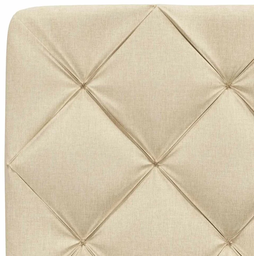 Cama com colchão 140x200 cm tecido cor creme