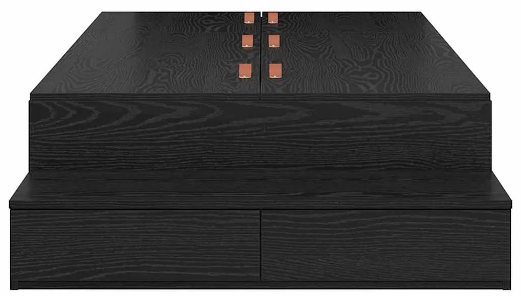 Estrutura de Cama Storage Madeira Negra 90x200 cm