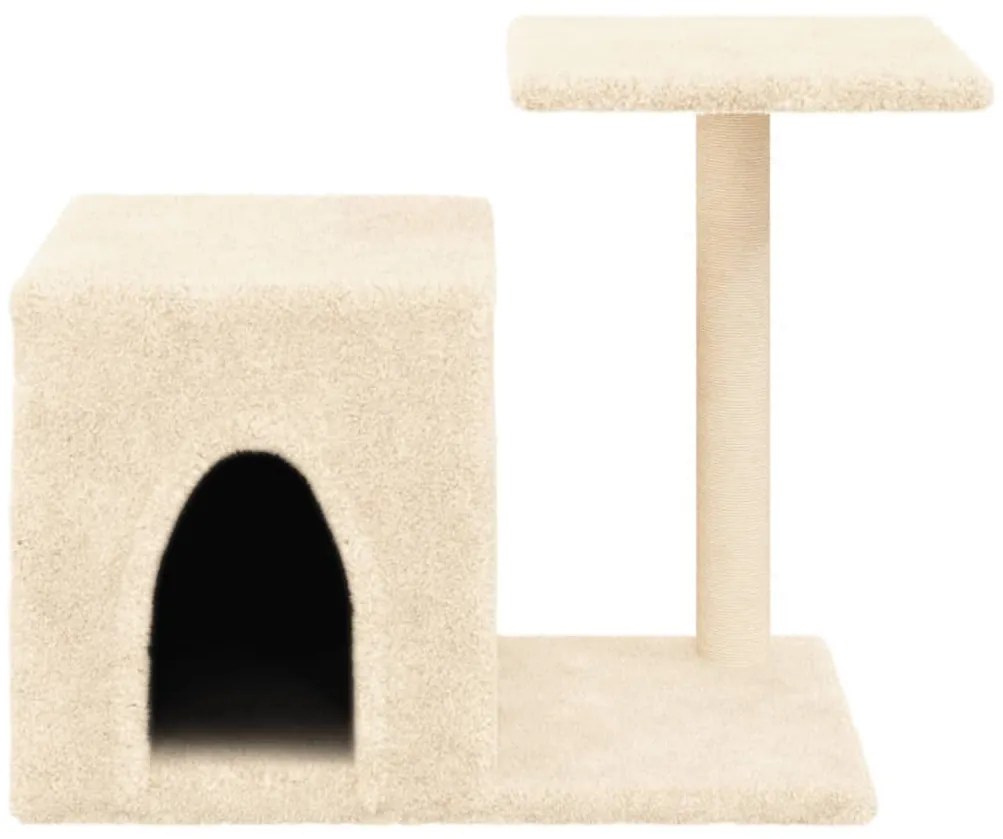 Árvore para gatos c/ postes arranhadores sisal 50,5 cm creme