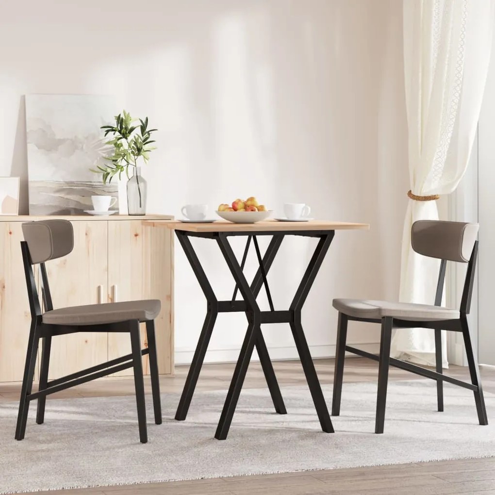 Mesa de jantar estrutura em Y 70x70x75 cm pinho e aço