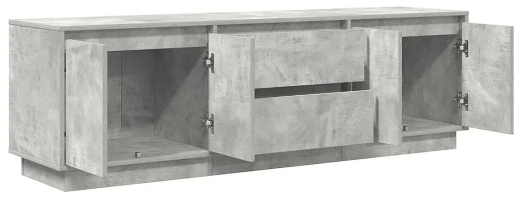 Móvel de TV com luzes LED 160,5x41x50 cm cinzento cimento