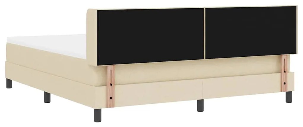 Cama Box com Colchão em Creme, 180x200 cm, Tecido