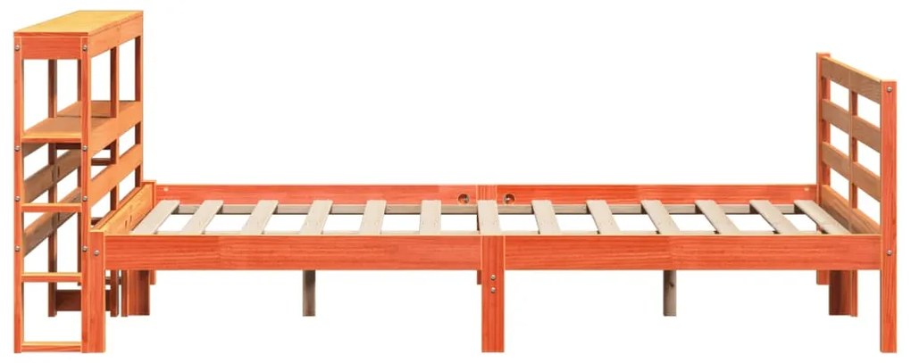 Cama sem colchão 120x190 cm madeira pinho maciça castanho-mel