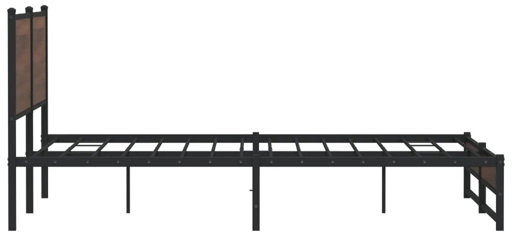 Estrutura cama sem colchão 180x200 cm metal carvalho castanho