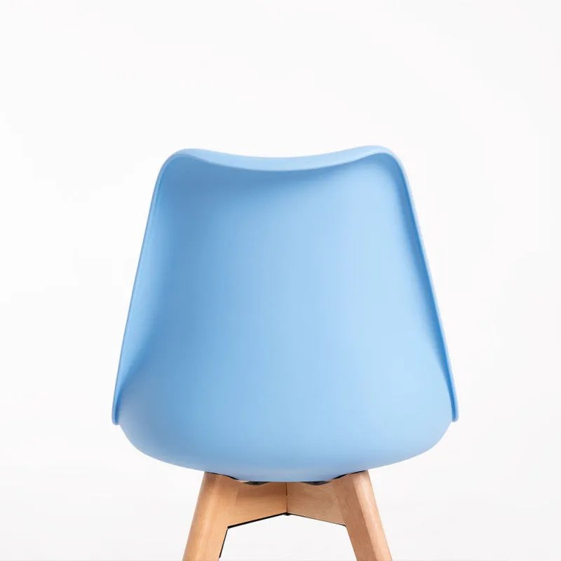 Cadeira Lena com Assento Almofadado - Azul Claro - Design Nórdico
