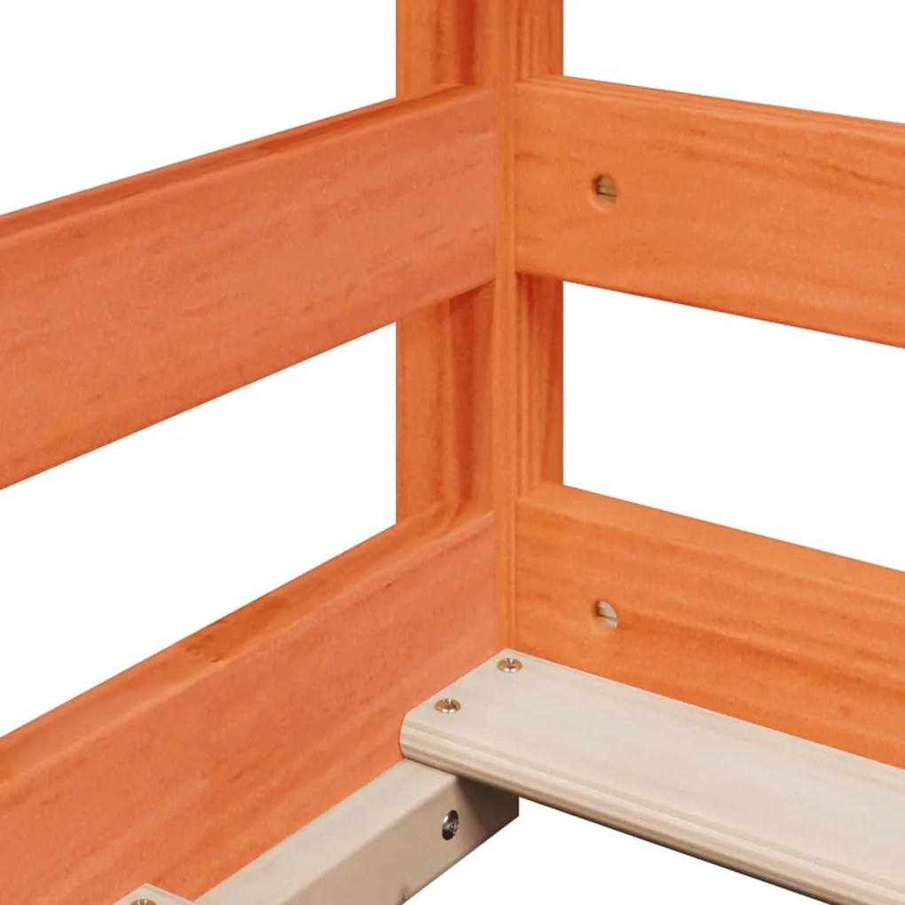 Cama infantil com telhado 80x200 cm pinho maciço castanho-mel