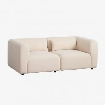 Fogler Sofá Modular De 2 Peças Tecido Pele De Borrego Bege Creme - Sklum
