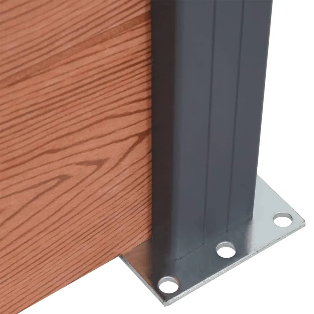 Conjunto de painéis de vedação 526x186 cm WPC castanho