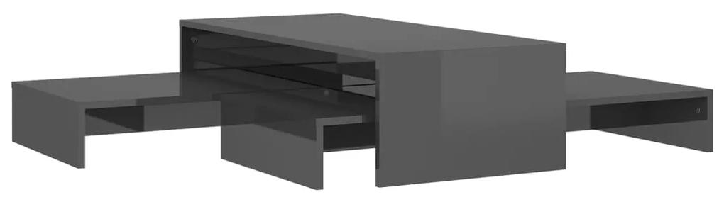 Conjunto de mesas de centro 100x100x26,5 cm cinzento brilhante