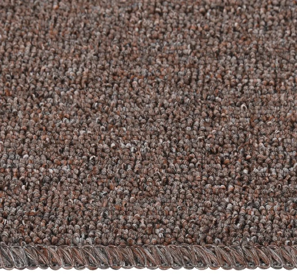 Tapetes antiderrapantes retang. escadas 15pcs 60x25 cm castanho