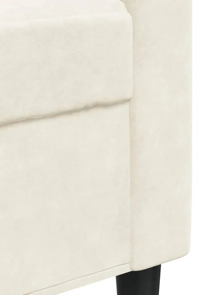 4 pcs conjunto de sofás com almofadões veludo cor creme
