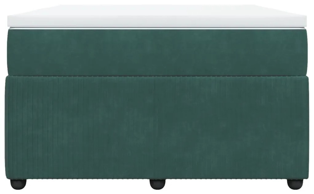 Cama boxspring com colchão 120x200 cm veludo verde-escuro