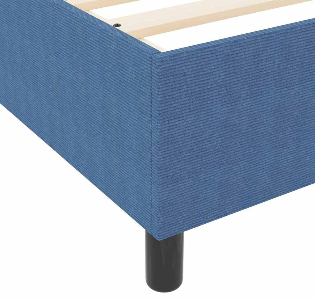 Cama Box Spring vidaXL Azul 140x200 cm em Tecido de Corduroy