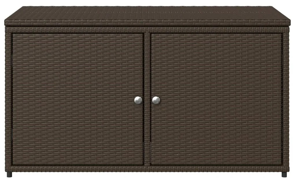 Armário de arrumação para jardim 110x55x60,5cm vime PE castanho