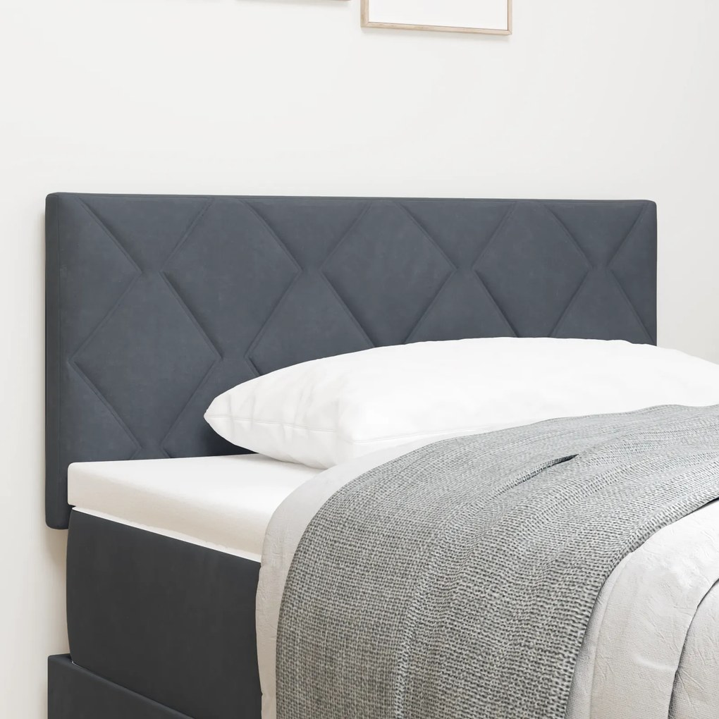 Cabeceira vidaXL Design Blocos de Diamante Cinza Escuro 90 cm Veludo