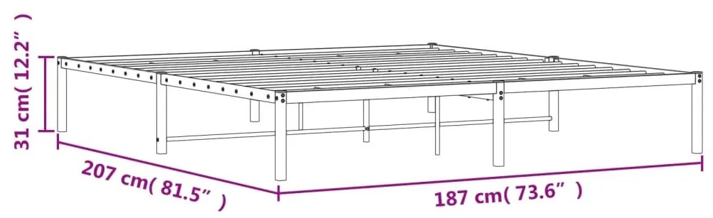 Estrutura de cama 180x200 cm metal branco