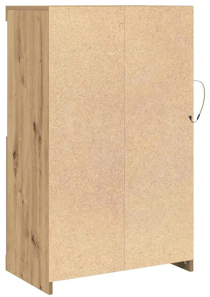 Sideboard vidaXL com luzes LED Carvalho Artesanal 60,5x37x100 cm