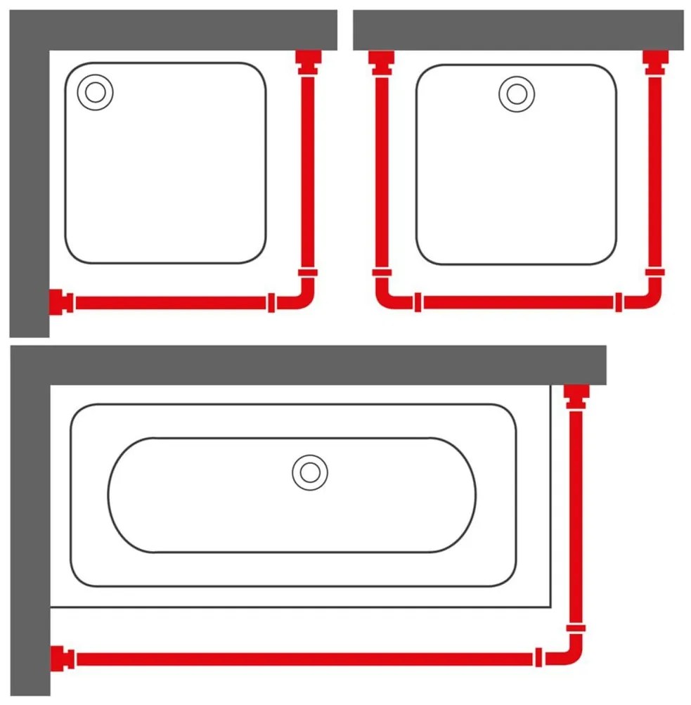 Conjunto de varões p/ cortina de duche Easy-Roll branco