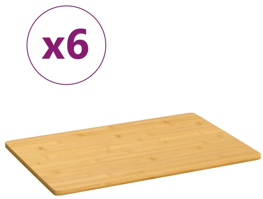 Tábuas de pequeno-almoço 6 pcs 35x23x0,8 cm bambu