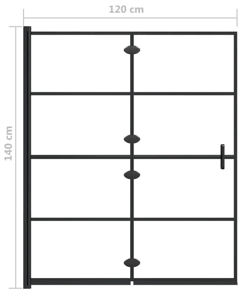 Divisória de chuveiro dobrável ESG 120x140 cm preto