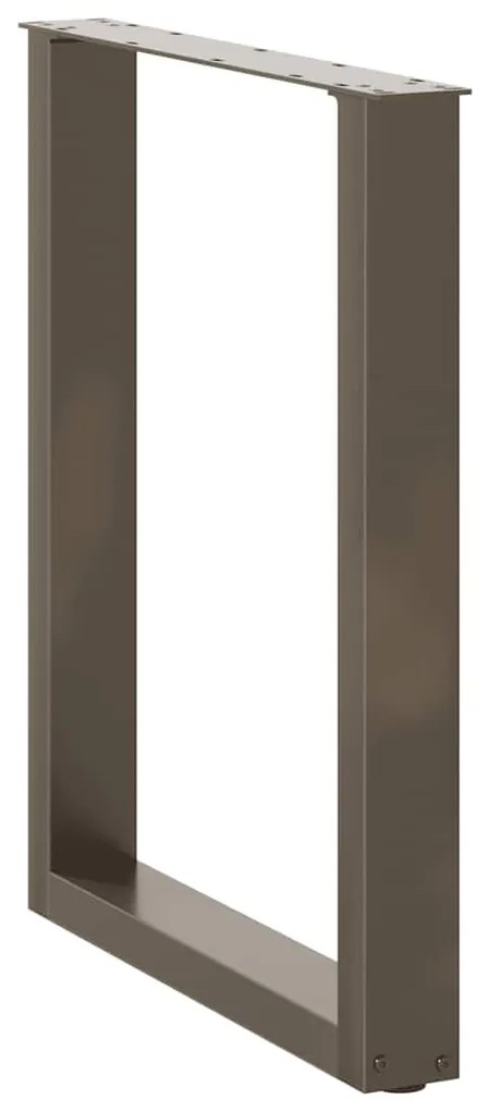Pés para mesa de jantar em formato de U, 2 peças, aço natural, 70x(72-