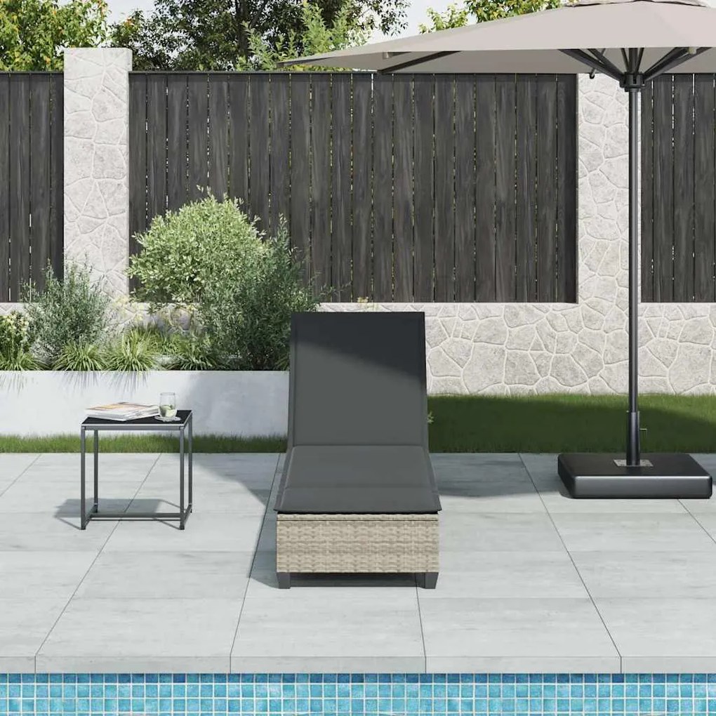 Espreguiçadeira com almofadões 55x200x25,5cm vime PE