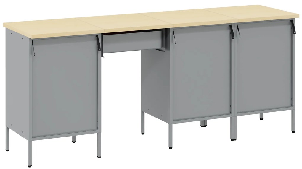 Conjunto de Mesa e Armário de Trabalho VidaXL 4 Peças Preto em Madeira