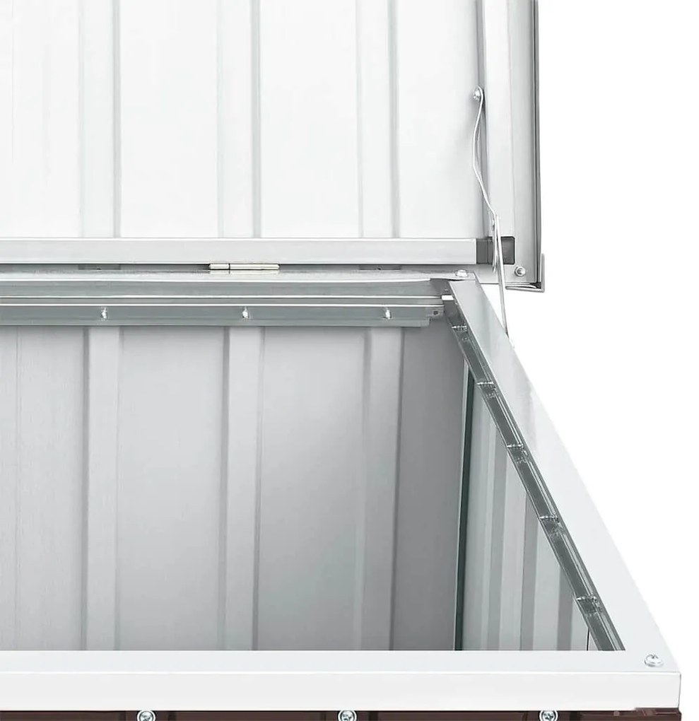 Caixa de arrumação para jardim 109x67x65 cm castanho