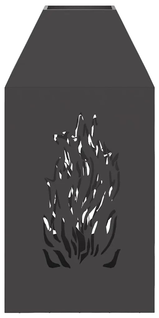 Fogão a Lenha Preto 50x50x100 cm Aço