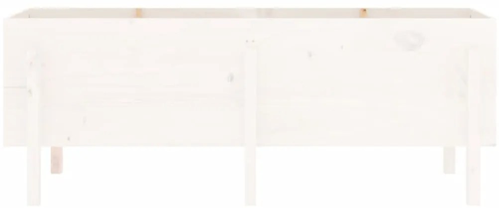 Canteiro elevado de jardim 160x50x57 cm pinho maciço branco