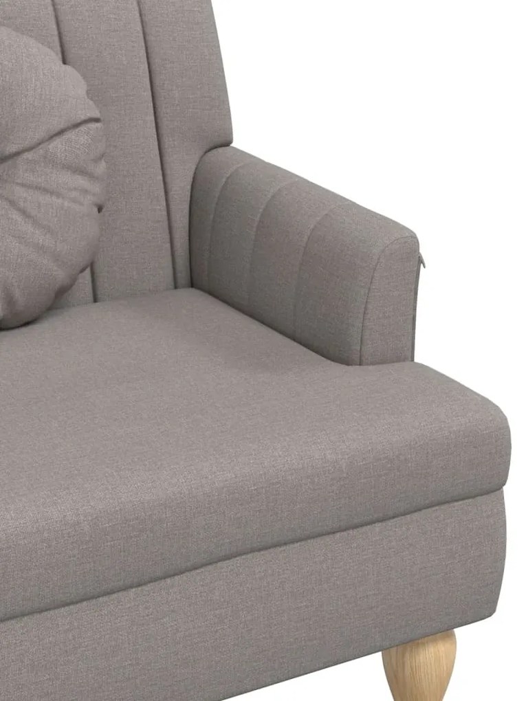 Banco c/ almofadões 113x64,5x75,5 cm tecido cinza-acastanhado