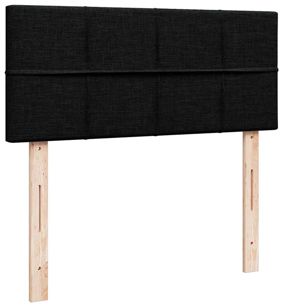 Cama otomana com colchão 120x190 cm tecido preto